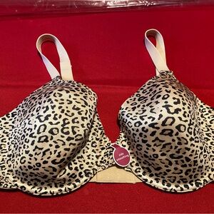 Playtex Beige and Black Animal Print Bra
